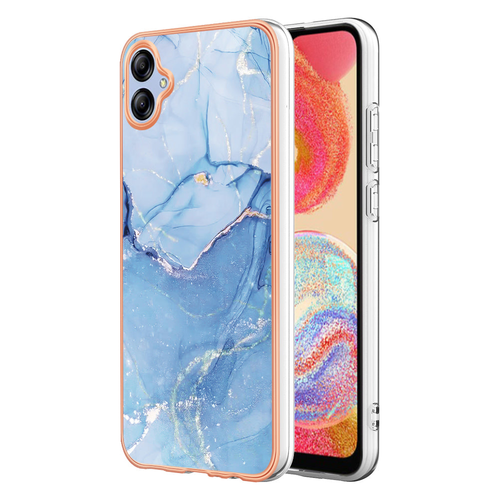 For Samsung Galaxy A04e 4G / F04 4G / M04 4G YB IMD Series-16 Style E Marble Pattern TPU IMD Phone Case 2.0mm Electroplating Cover For Samsung Galaxy A04e 4G / F04 4G / M04 4G YB IMD Series-16 Style E Marble Pattern TPU IMD Phone Case 2.0mm Electroplating Cover